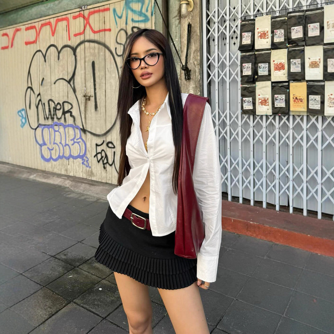Damen Shirtjacke im urbanen Stil mit modischen Reißverschluss und praktischen Taschen Drune