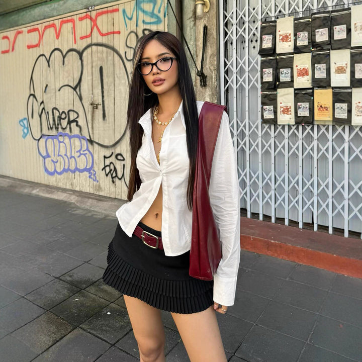 Damen Shirtjacke im urbanen Stil mit modischen Reißverschluss und praktischen Taschen Drune