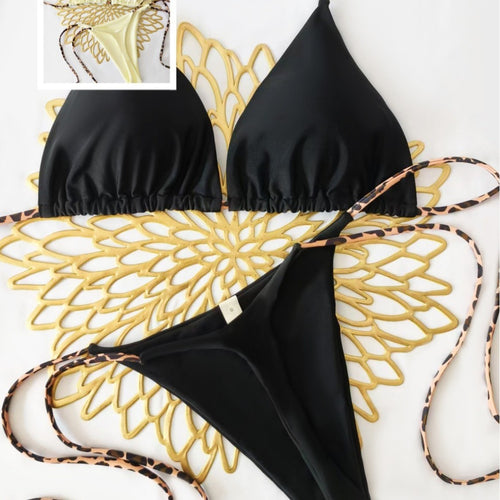 Damen Triangel-Bikini mit floralem Detail Drune