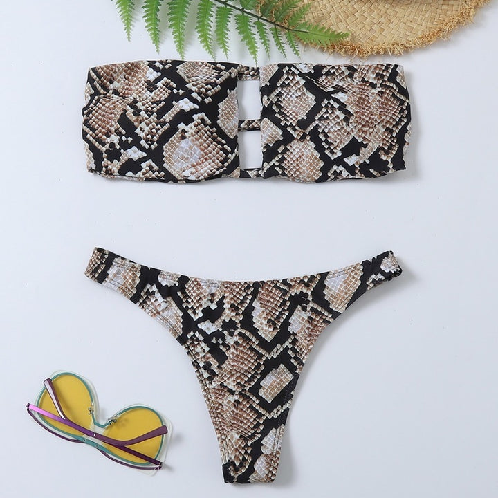 Damen Bandeau-Bikini-Set mit modischem Cut-Out Drune