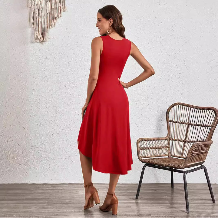 Damen Midi-Kleid mit asymmetrischem Schnitt und schmeichelnder Drapierung Drune