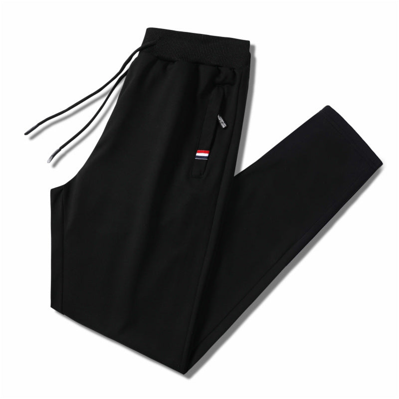 Herren Slim-Fit Jogginghose mit elastischem Rippbund, Kordelzug und Reißverschlusstaschen Drune
