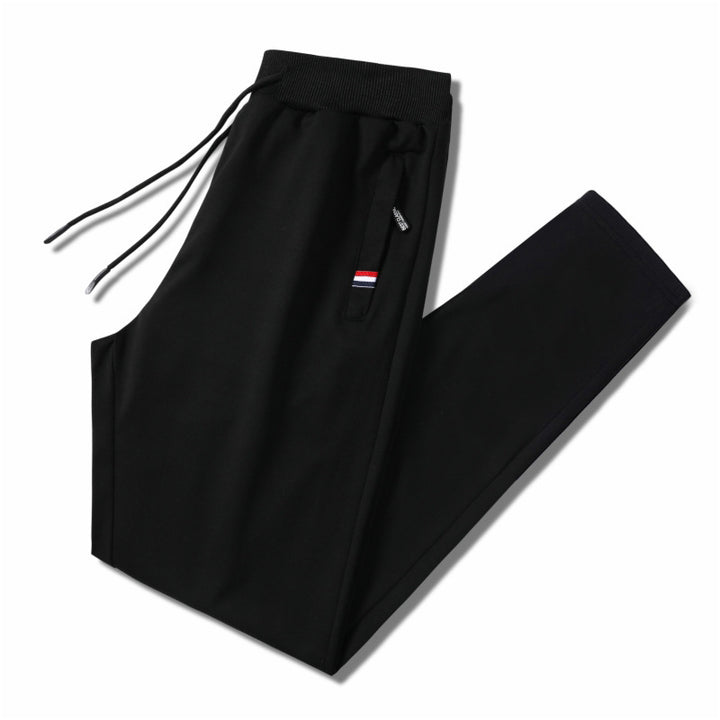 Herren Slim-Fit Jogginghose mit elastischem Rippbund, Kordelzug und Reißverschlusstaschen Drune