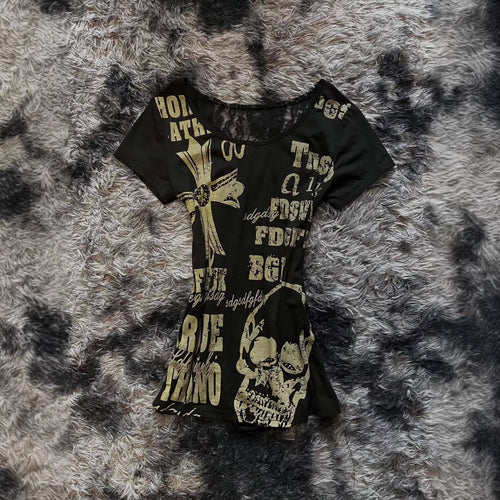 Damen Trendiges T-Shirt mit kreativen Grafiken Drune