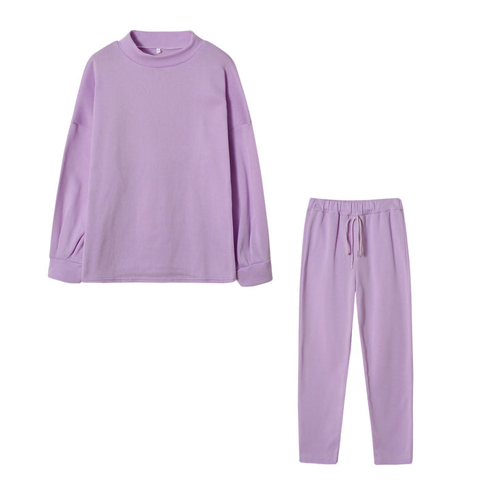 Damen Sportliches Jogginganzug-Set mit komfortablem Schnitt und hohem Kragen Drune