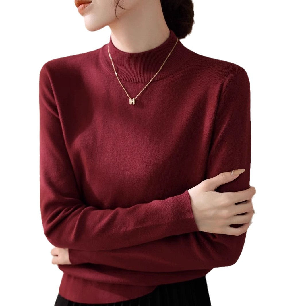 Damen eleganter Rollkragenpullover aus hochwertigem Baumwollmix Drune