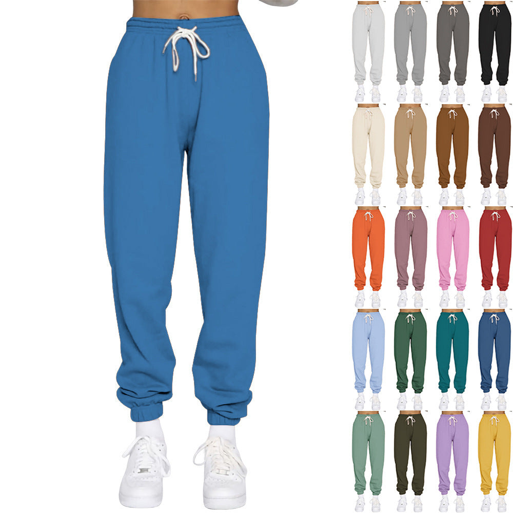 Damen nan taillierte Jogginghose mit hohem Bund Kordelzug und elastischen Knöchelbündchen Drune