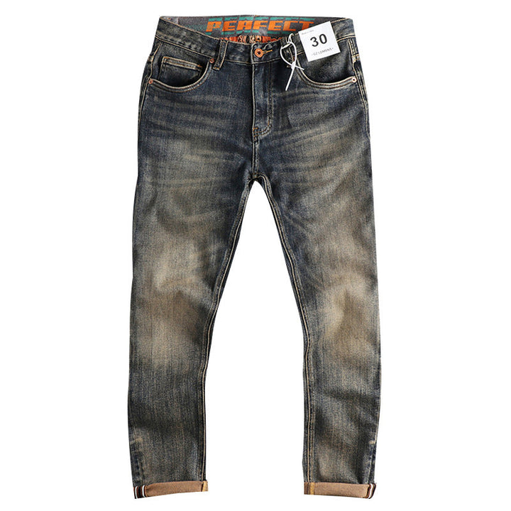 Herren Slim-Fit Jeans mit lässigem Used-Look Drune