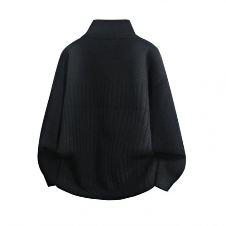 Herren modische Strickjacke mit hohem Kragen und strukturiertem Design Drune
