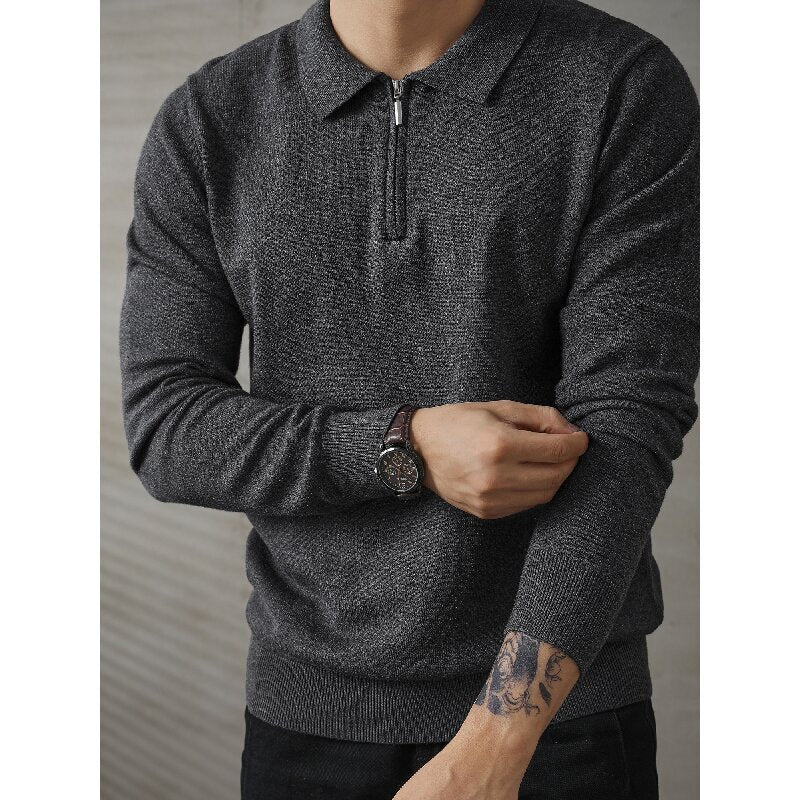 Herren Modischer Strickpullover mit Halbreißverschluss Drune