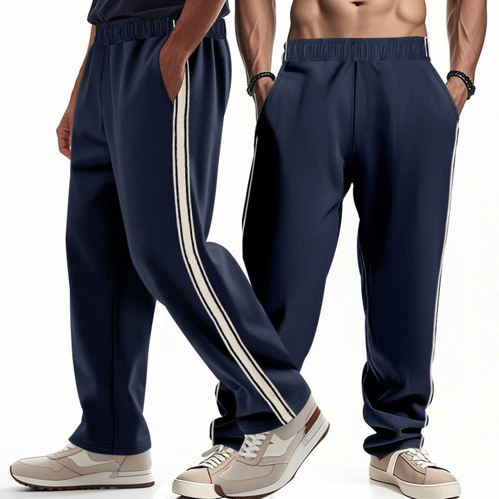 Herren nan lockere Trainingshose mit elastischem Bund und seitlichen Kontraststreifen Drune