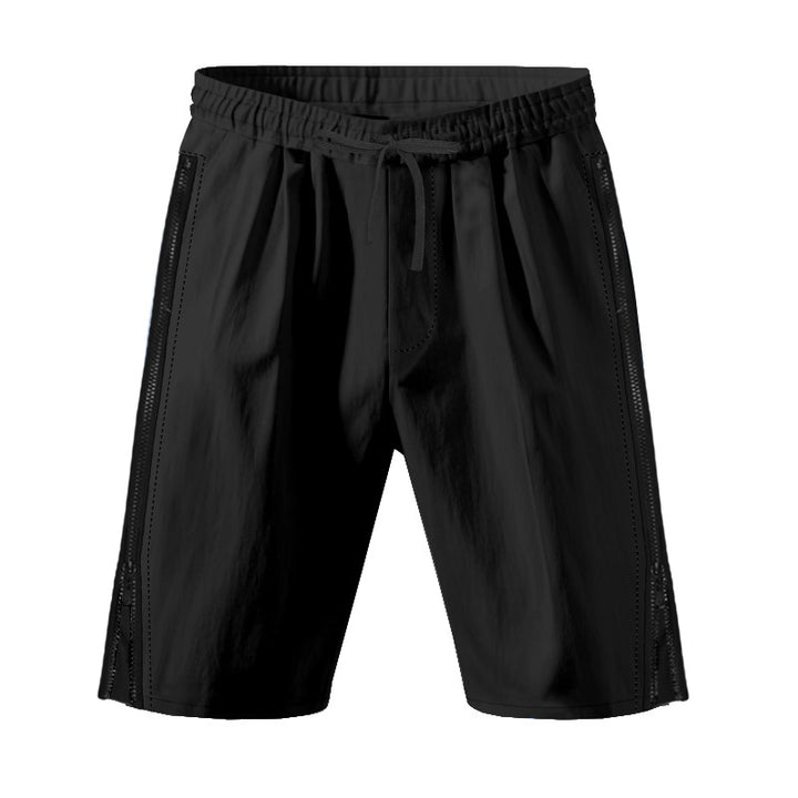 Herren nan leichte Trainingsbermuda mit elastischem Tunnelzugbund, seitlichen Belüftungs-Reißverschlüssen und Eingrifftaschen Drune