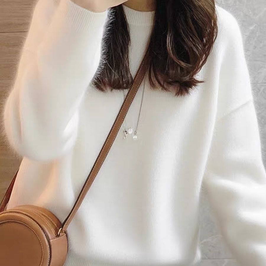 Damen gemütlicher Wollpullover Drune