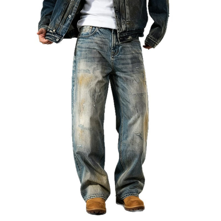 Herren Weit geschnittene Slim-Fit Jeans Drune