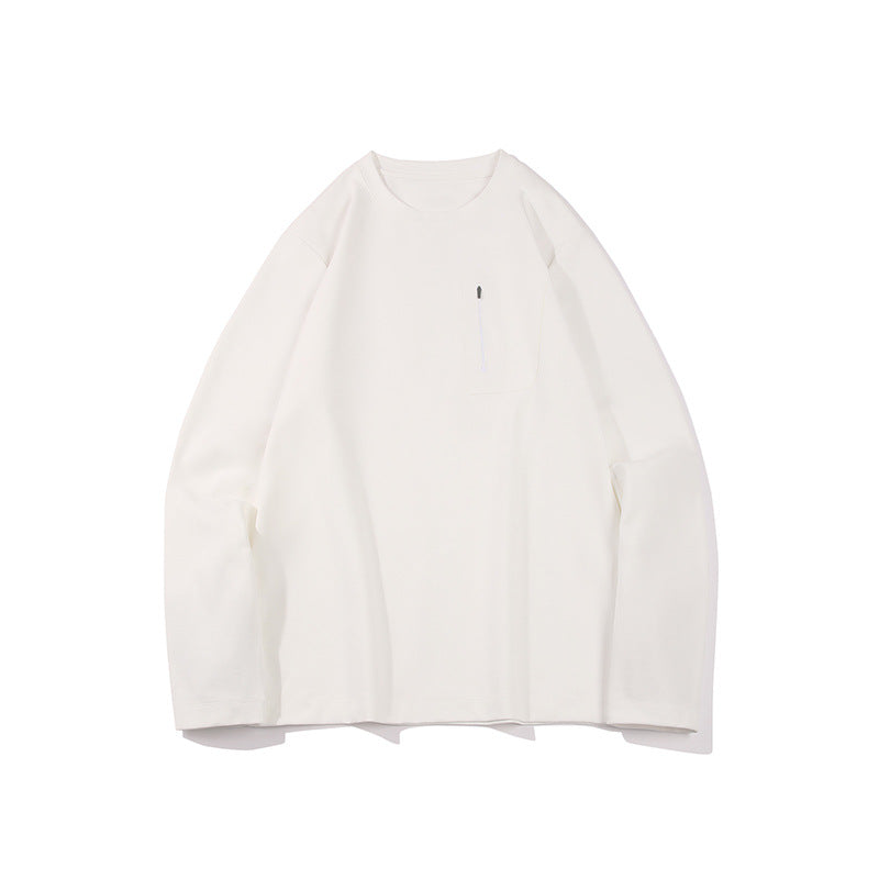 Herren Oversized-Langarmshirt mit Brustreißverschluss und Relaxed-Fit Drune
