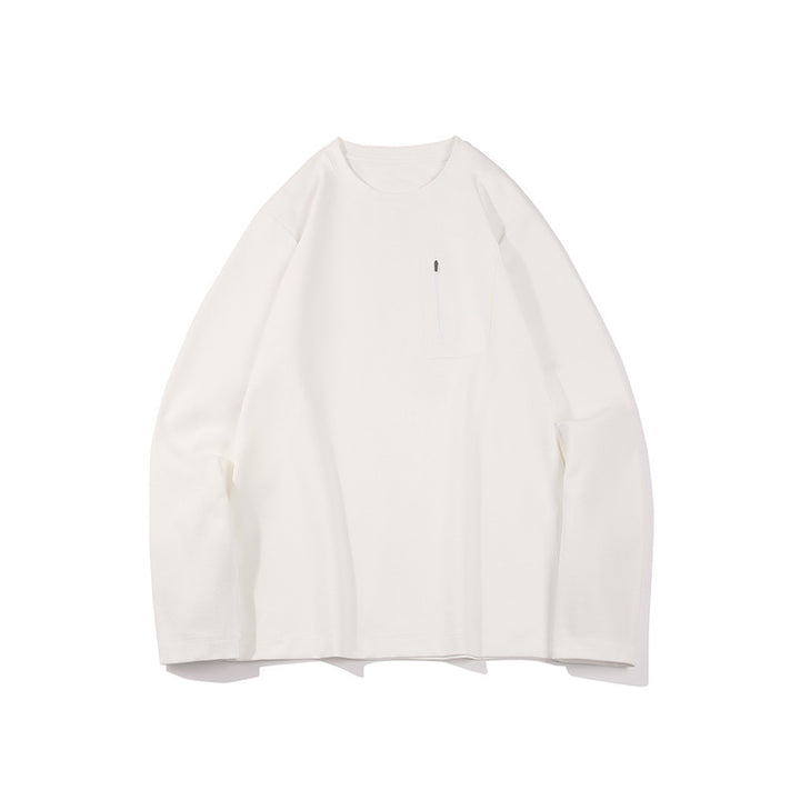 Herren Oversized-Langarmshirt mit Brustreißverschluss und Relaxed-Fit Drune