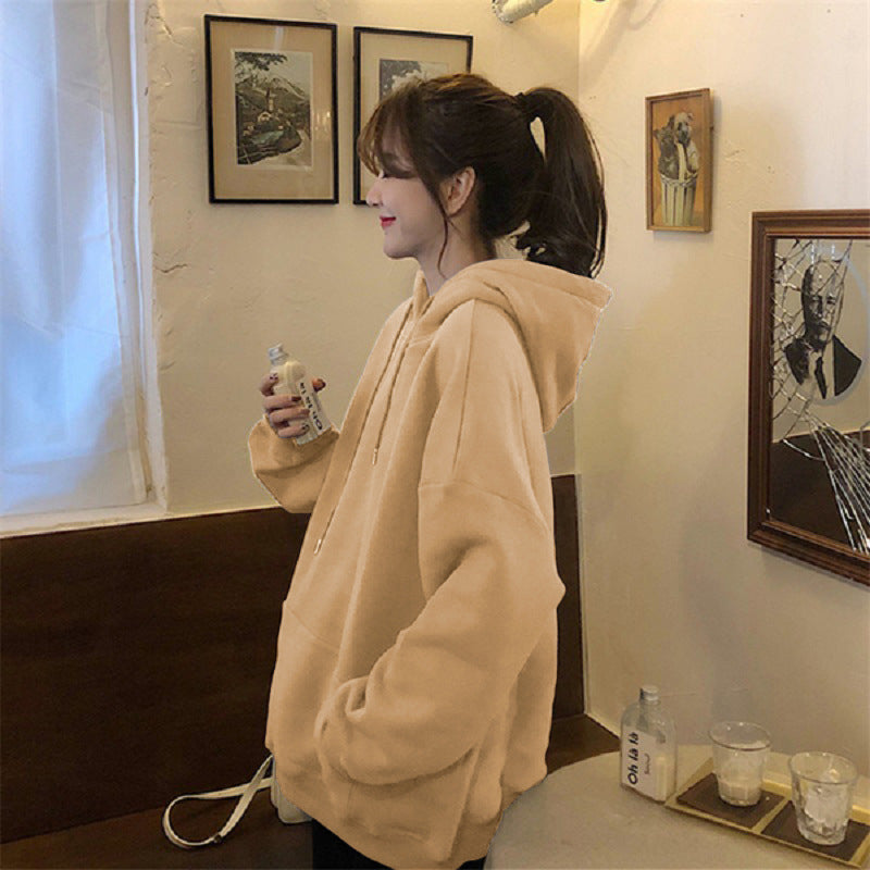 Damen kuscheliger Oversized-Hoodie mit hohem Kragen und praktischen Kängurutaschen Drune
