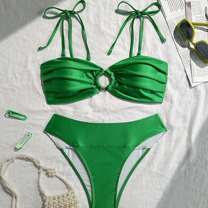 Damen Bandeau-Bikini mit eleganter Rüschendetail Drune