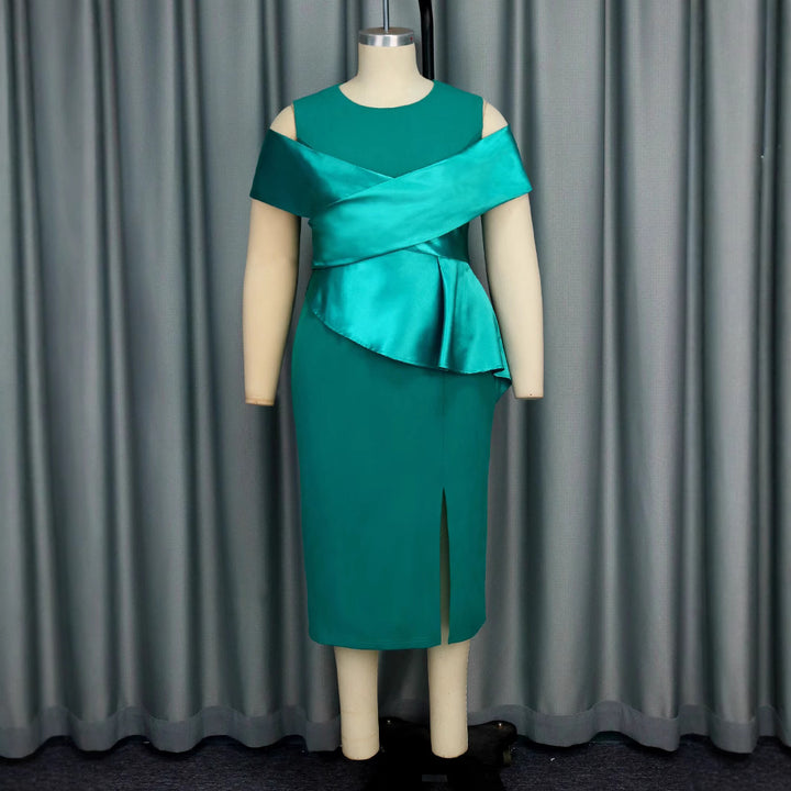 Damen Cocktailkleid mit asymmetrischem Oberteil und Drapierungsdetail Drune