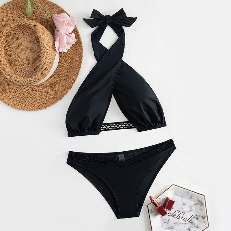 Damen Bikini-Set mit innovativem Wickel-Design und Netzdetails Drune