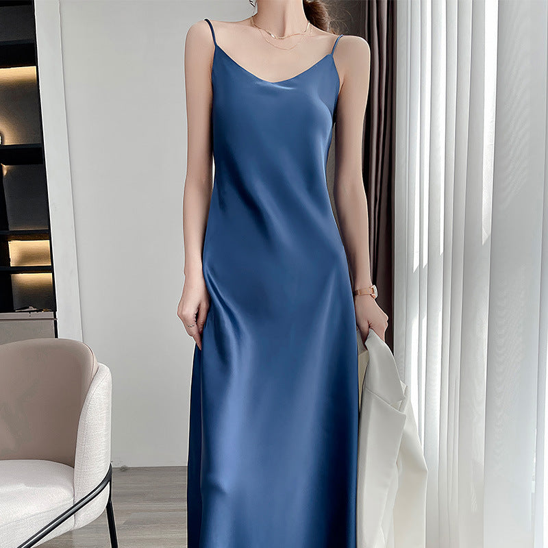 Damen Maxikleid mit Satin-Finish Drune