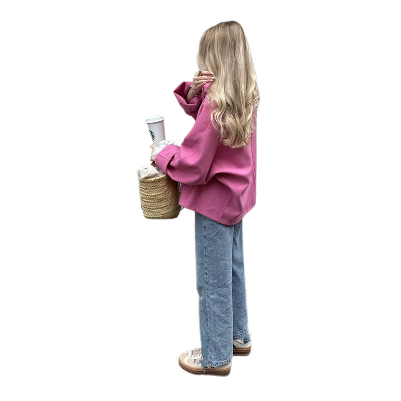 Damen lässige Oversized-Jacke mit praktischen Knöpfen und weitem Schnitt Drune