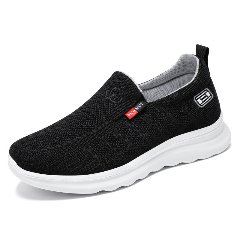 Herren nan atmungsaktiver Slip-On Strick-Freizeitschuh mit elastischem Einstieg, gepolsterter Komfortsohle und rutschfester Wellenlaufsohle Drune
