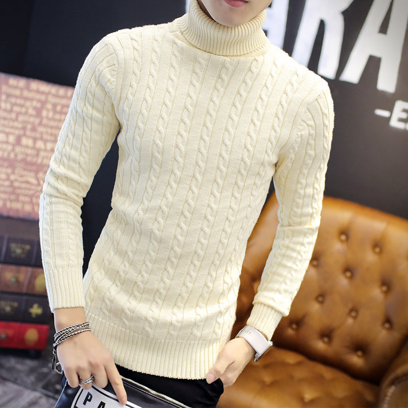 Herren nan Feinstrick-Rollkragenpullover mit Zopfmuster und schmaler Silhouette Drune