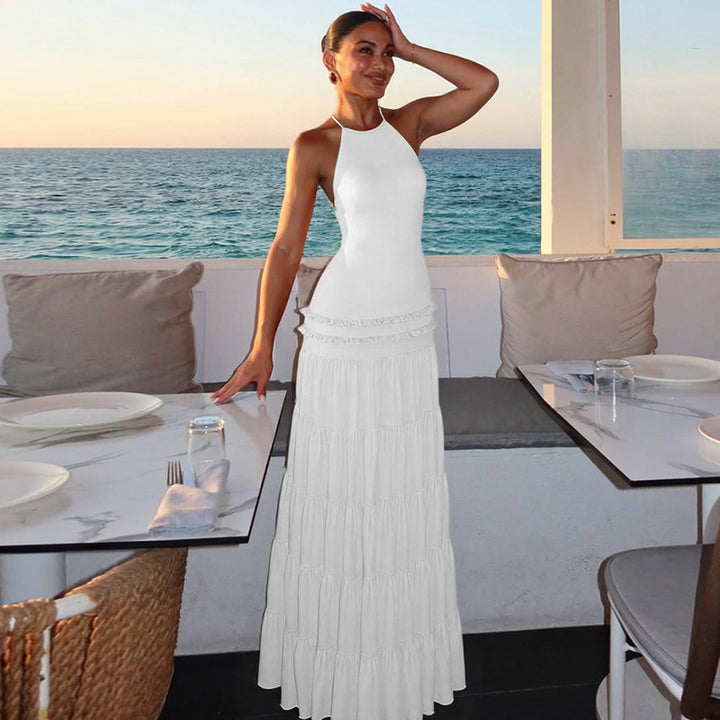 Damen Maxi-Kleid mit feinen Rüschendetails Drune