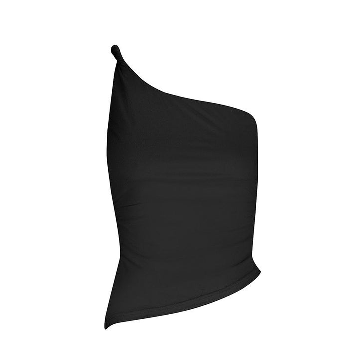 Damen asymmetrisches Top mit elegantem Ein-Schulter-Schnitt und figurformendem Design Drune