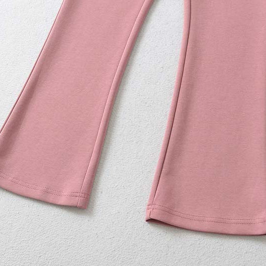 Damen Hochtaillierte Schlaghose mit Umschlagbund aus Stretch-Jersey Drune