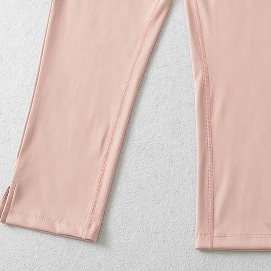 Damen Capri-Leggings mit hohem Umschlagbund, Shaping-Effekt und seitlichem Bein-Schlitz Drune