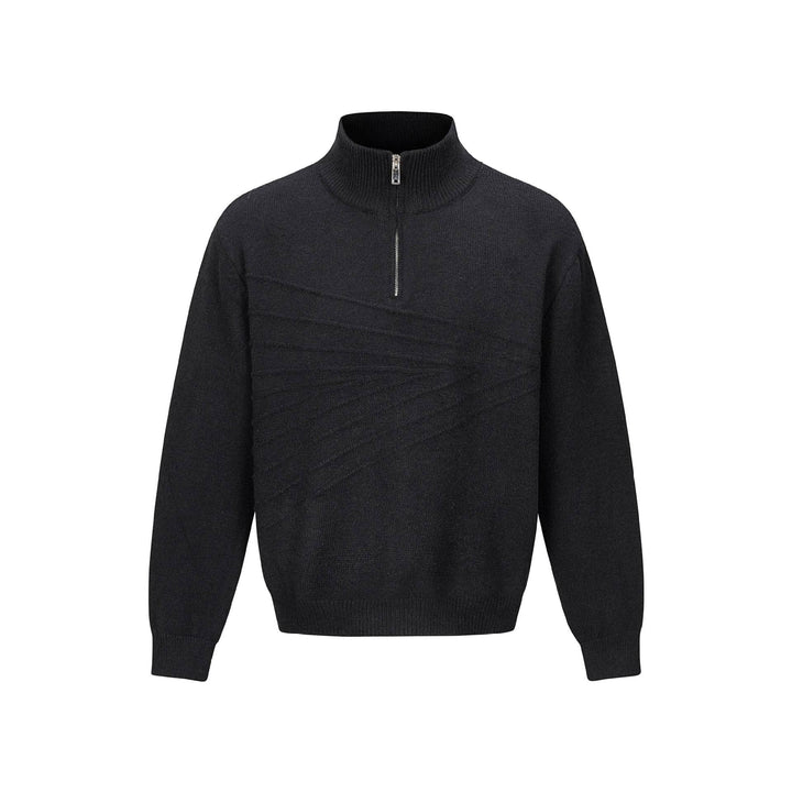 Herren Halbzip-Strickpullover mit Rippenkragen Drune