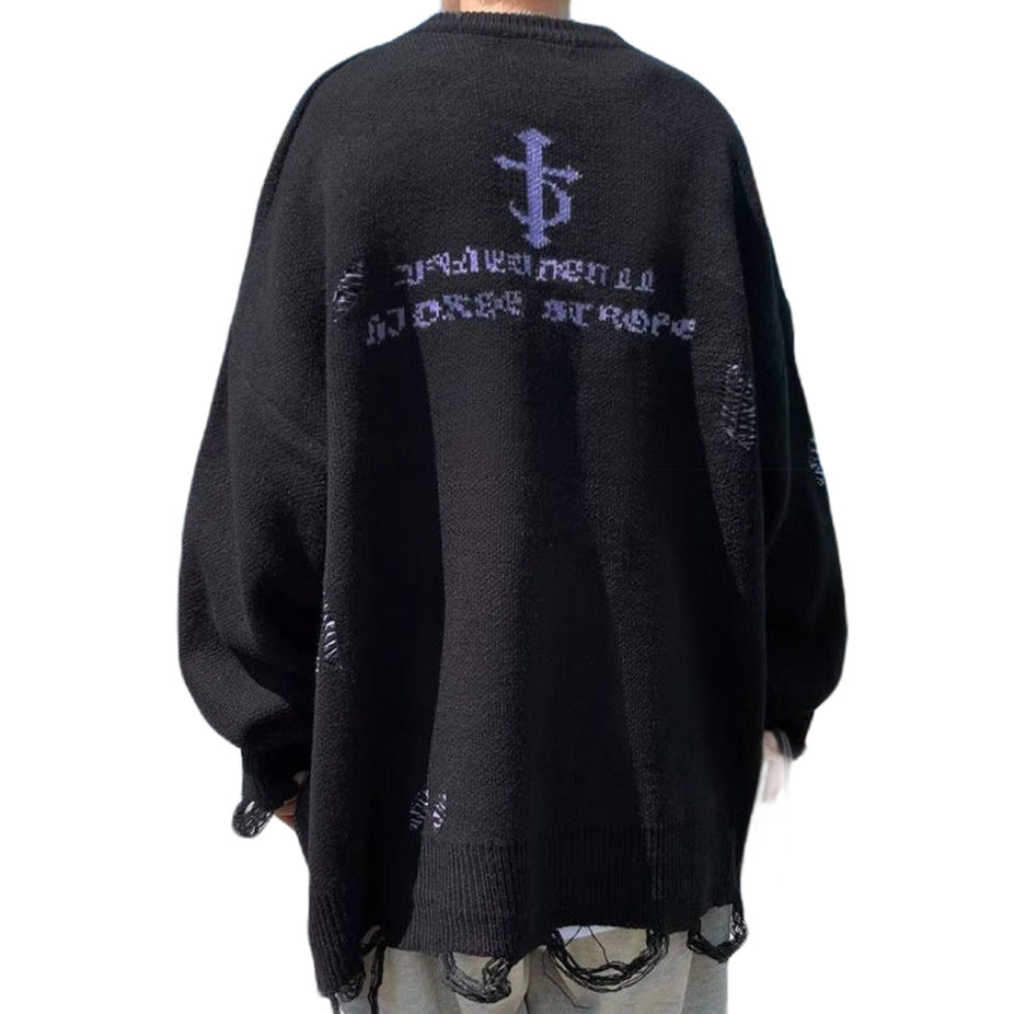 Damen Oversized Rundhalspullover Drune