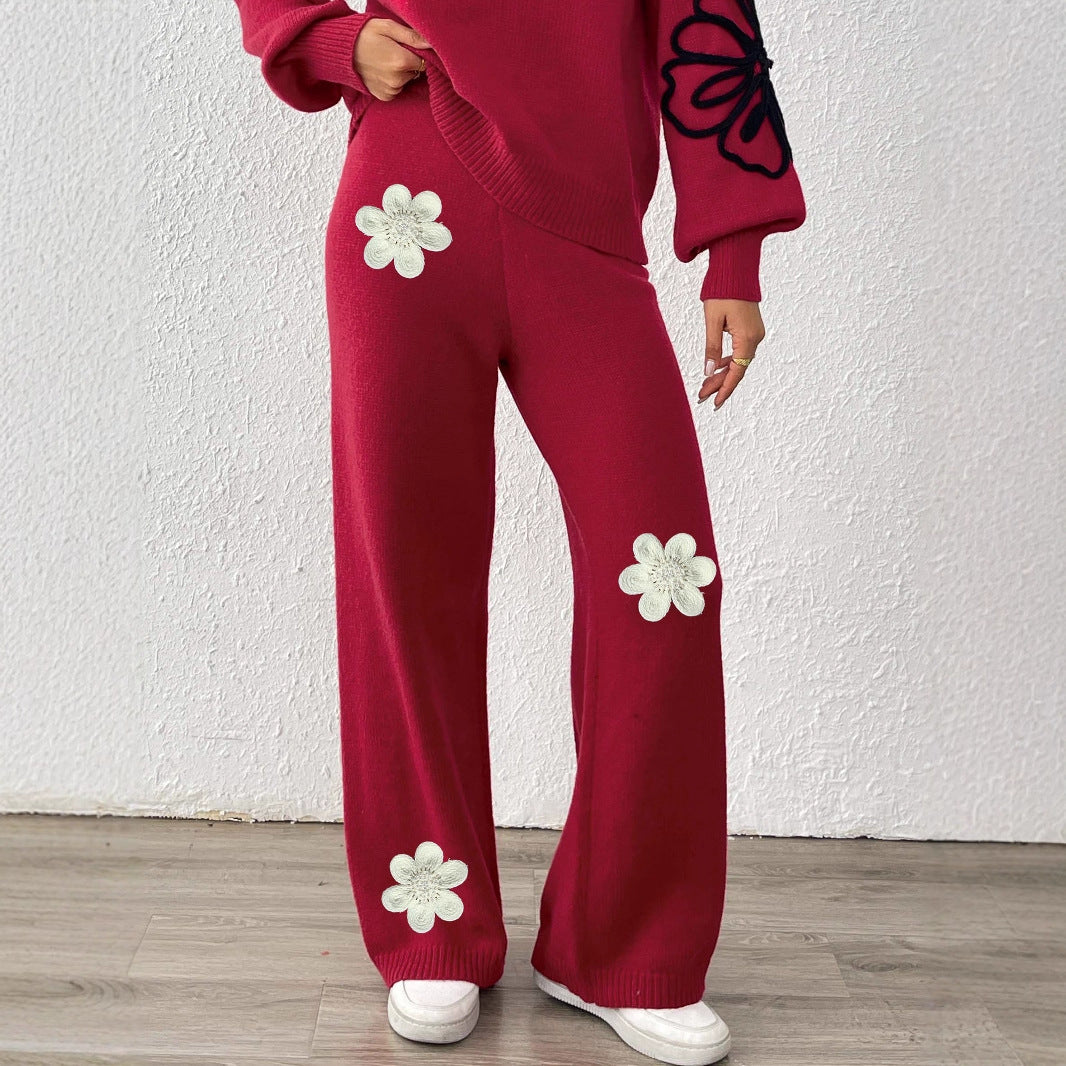 Damen Weite Strickhose Drune