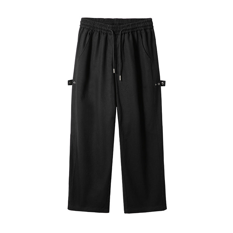 Herren Relaxed‑Fit Baumwoll‑Canvas‑Hose mit Elastikbund, Tunnelzug und Utility‑Seitenschlaufen Drune