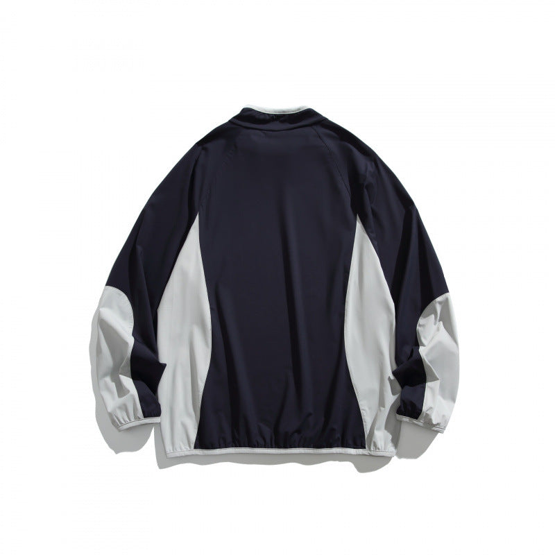 Unisex Weit geschnittenes winddichtes Funktions-Sweatshirt mit Kontrastpaneelen Drune