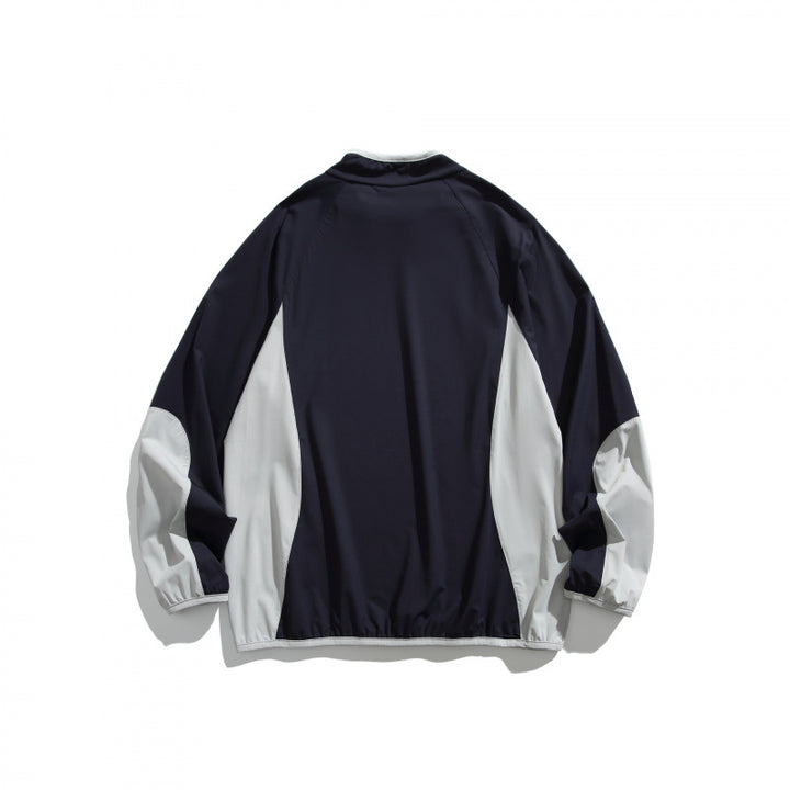 Unisex Weit geschnittenes winddichtes Funktions-Sweatshirt mit Kontrastpaneelen Drune