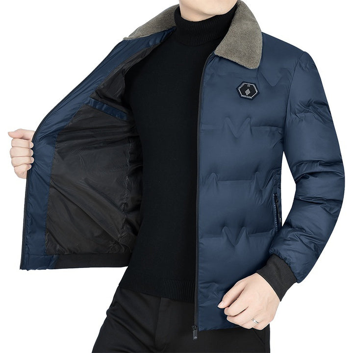 Herren Gesteppte Winterjacke mit Kunstfellkragen und Thermofüllung Drune