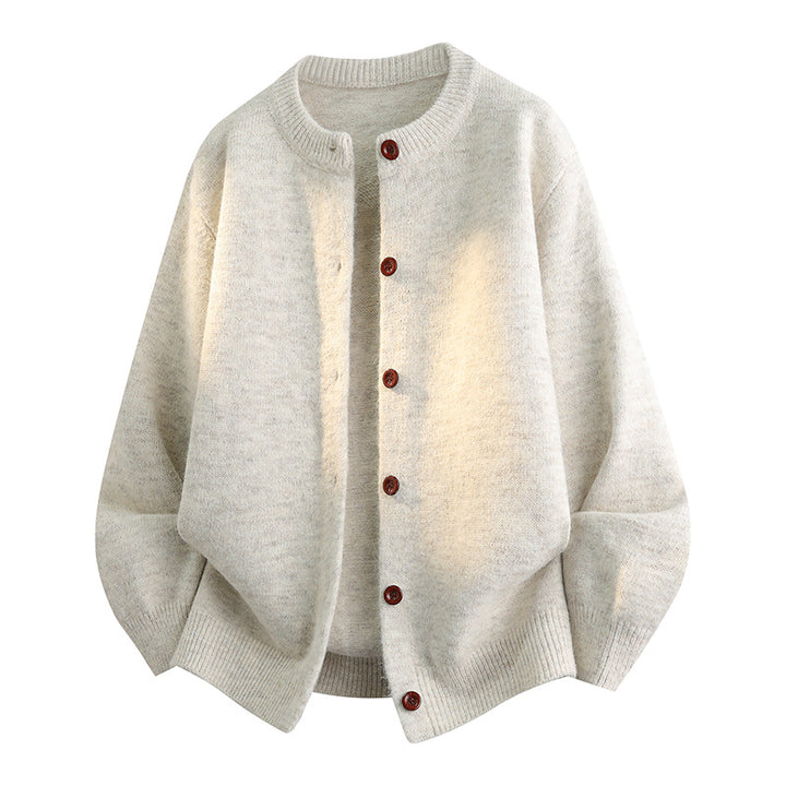 Damen Komfortable Strickjacke mit Knopfleiste Drune