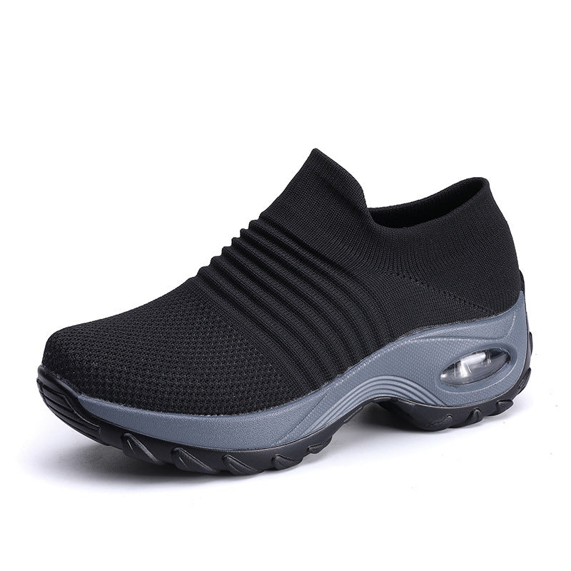 Damen gestrickter Slip-On Sportsneaker mit luftgepolsterter Zwischensohle Drune