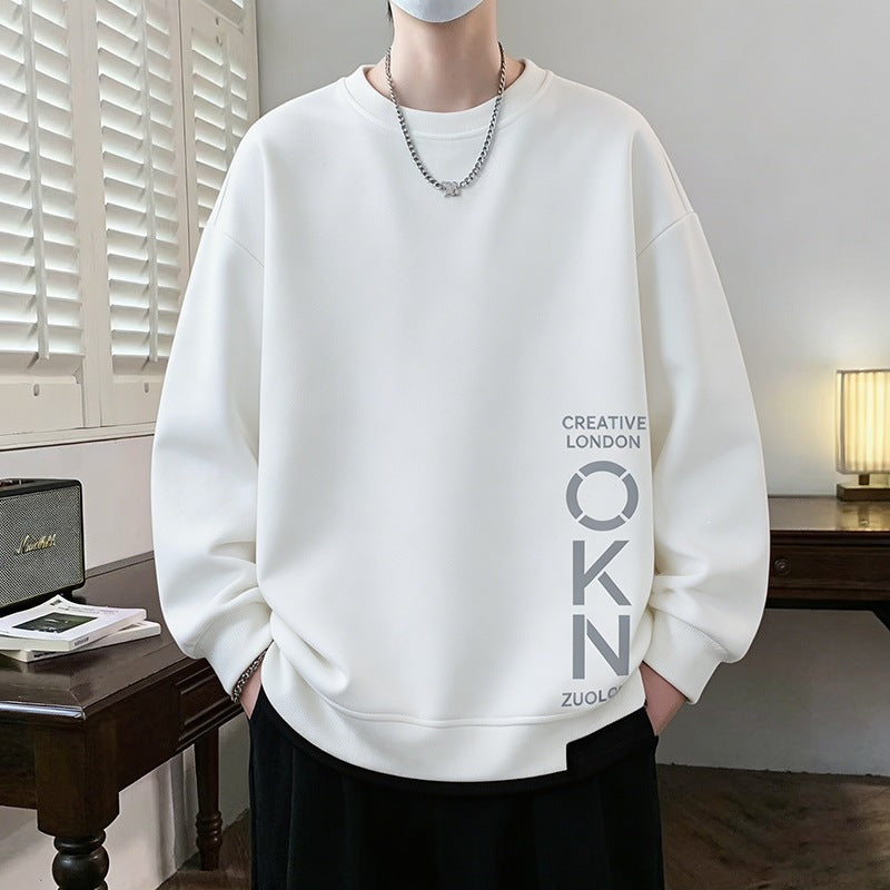 Herren Oversize‑Sweatshirt mit kontrastierenden Ärmeln, Rundhalsausschnitt & Labelpatch Drune