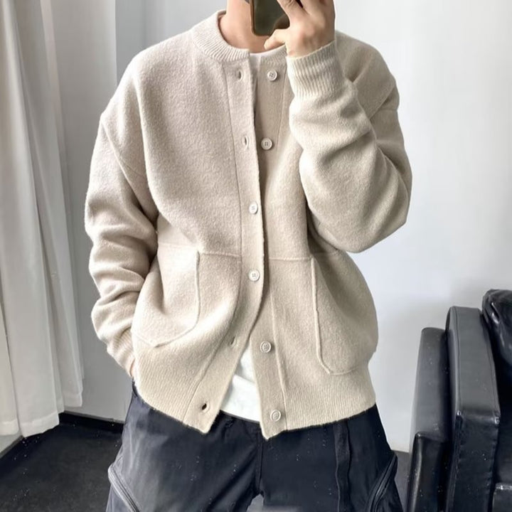 Herren Bequeme Strickjacke mit Knopfverschluss Drune