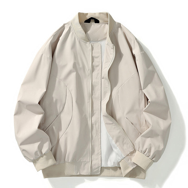 Herren leichter Oversize-Bomber mit elastischen Rippbündchen und verdeckter Reißverschlussblende Drune