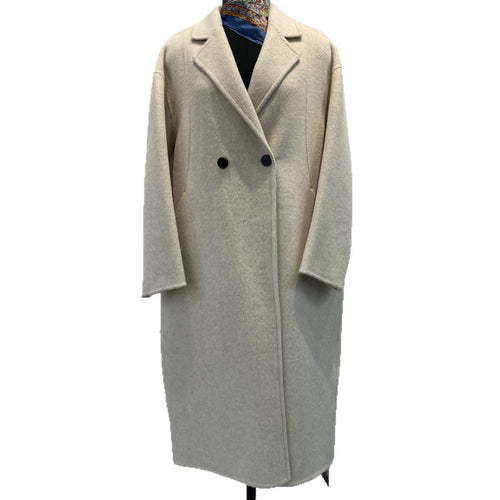 Damen maßgeschneiderter Fleece Doppelreiher Mantel Drune