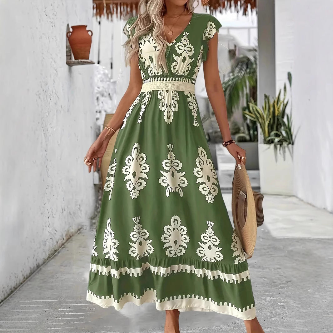 Damen Maxikleid mit elegantem floralen Muster Drune