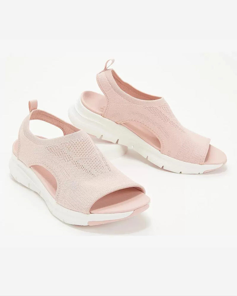 Damen Komfortable Sandaletten mit atmungsaktiver Strickoberfläche und ergonomischem Fußbett Drune