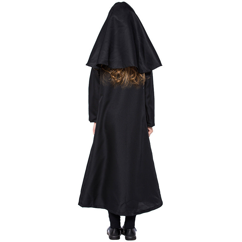 Mädchen Nonnenkostüm mit traditionellem Gewand und elegantem Kopfschmuck Drune
