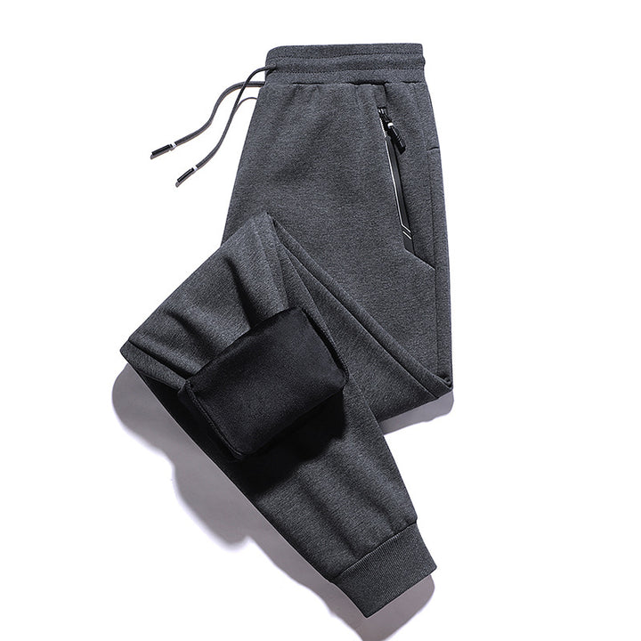 Herren Thermo-Fleece-Jogginghose mit angerauter Innenseite, Reflektierenden Reißverschlusstaschen und Kordelbund Drune