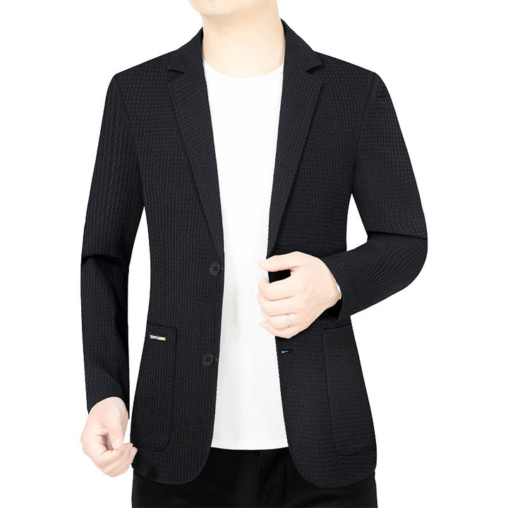 Herren Modernes Stretch Business-Sakko mit schmalem Schnitt und aufgesetzten Taschen Drune
